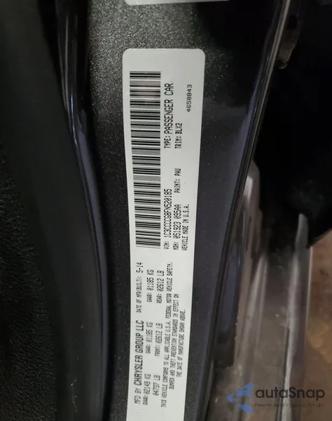 2015 Chrysler 200 C from USA, damaged, VIN 1C3CCCCG8FN520185